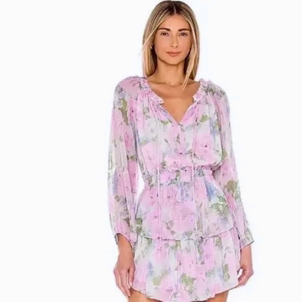 LoveShackFancy popover dress in blueberry frosting Size M